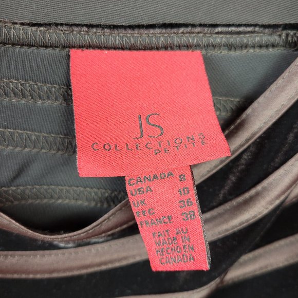 Vintage 90s Brown Velvet Striped Boatneck Top - Picture 6 of 7